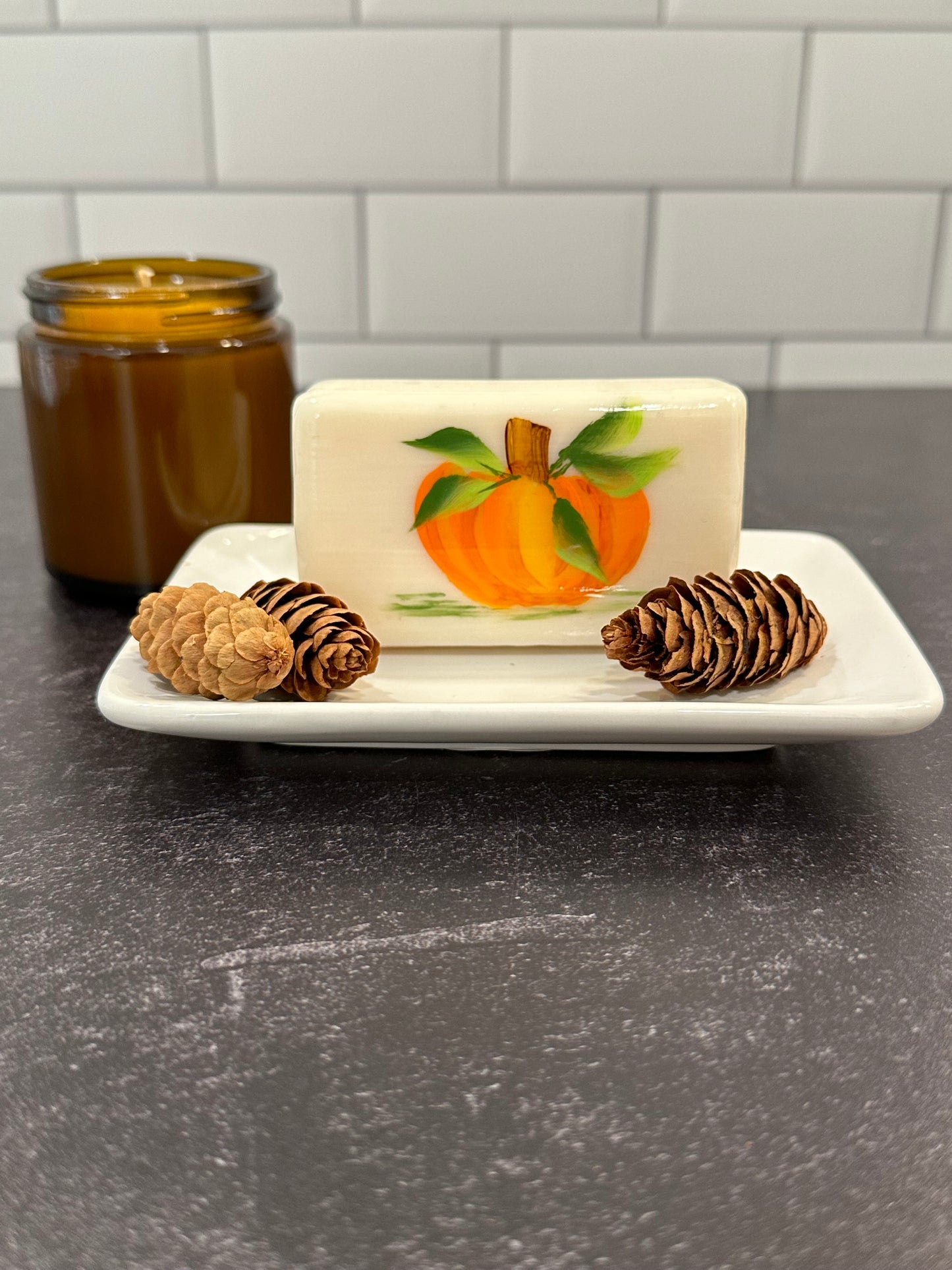 Pumpkin Charm Hand Painted Soap