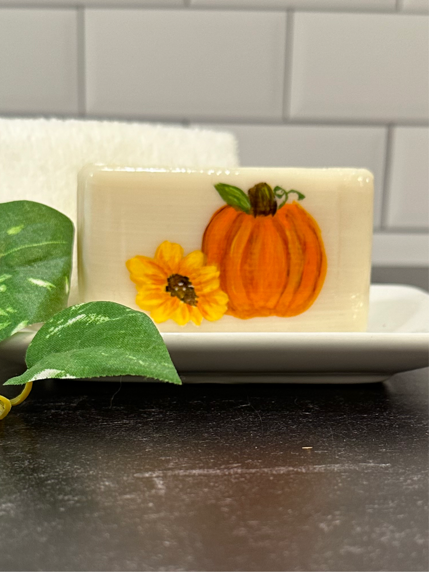 Pumpkin Blossom Hand Painted Fall Soap