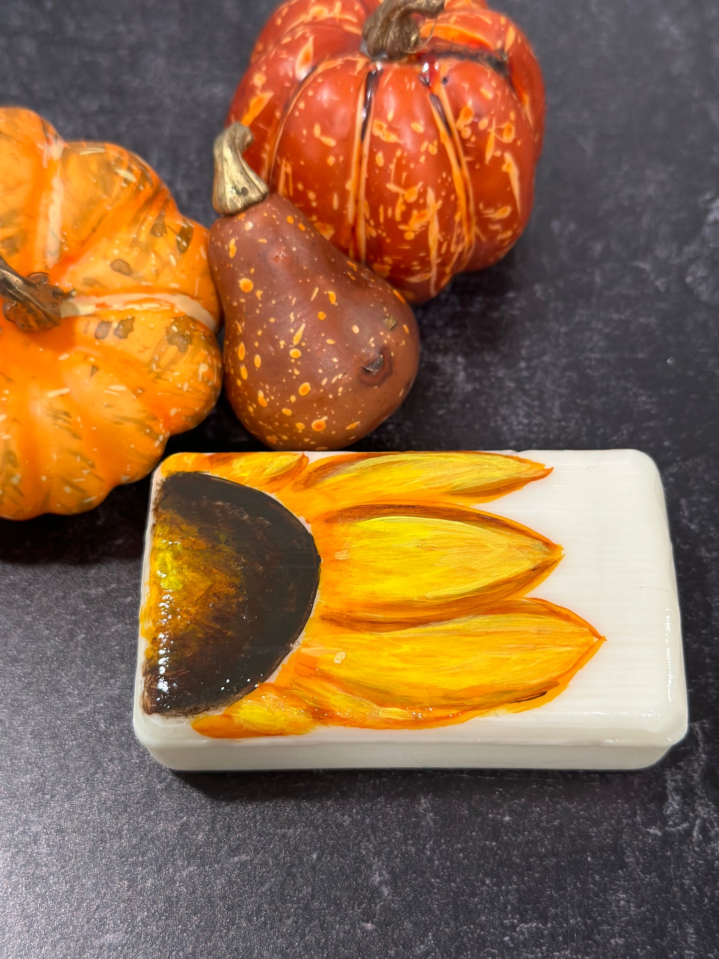 Harvest Sunflower Hand Painted Fall Soap