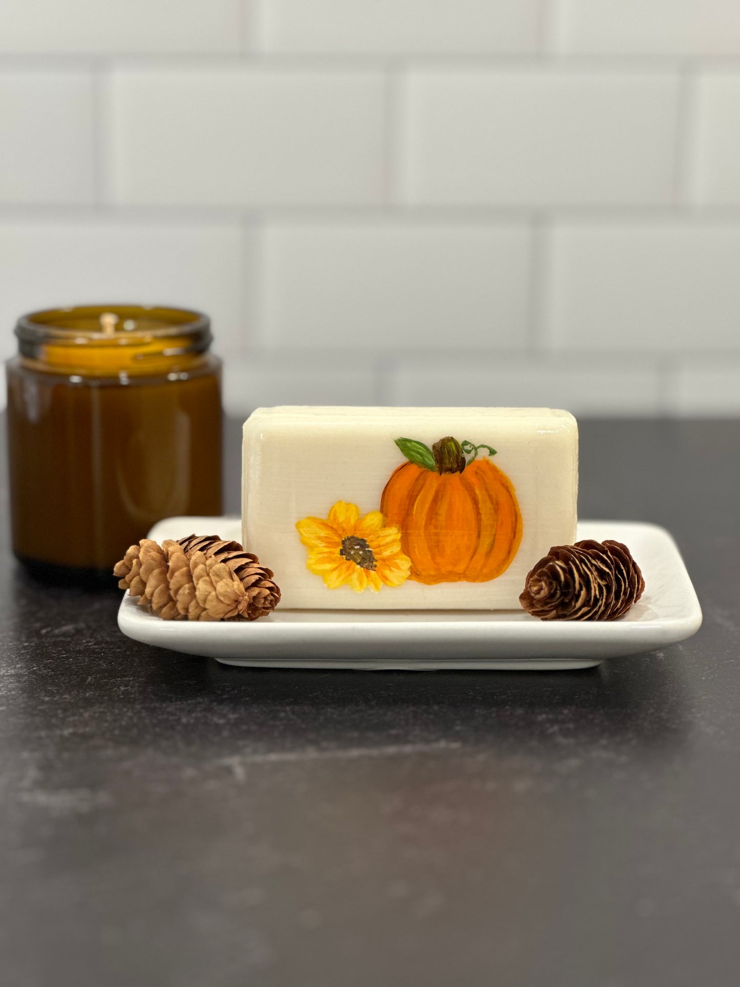 Pumpkin Blossom Hand Painted Fall Soap