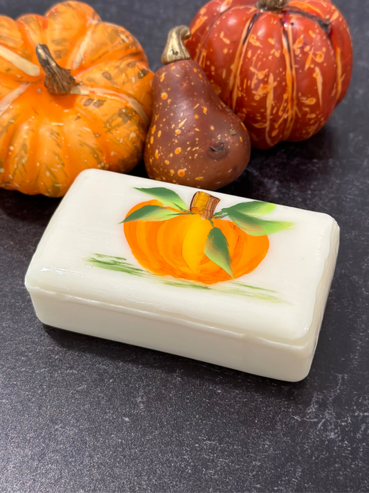 Pumpkin Charm Hand Painted Soap