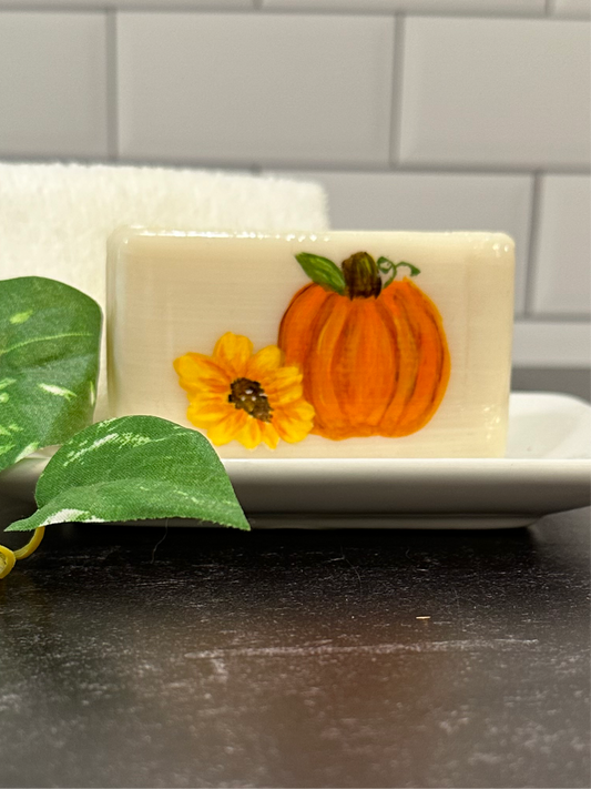 Pumpkin Blossom Hand Painted Fall Soap