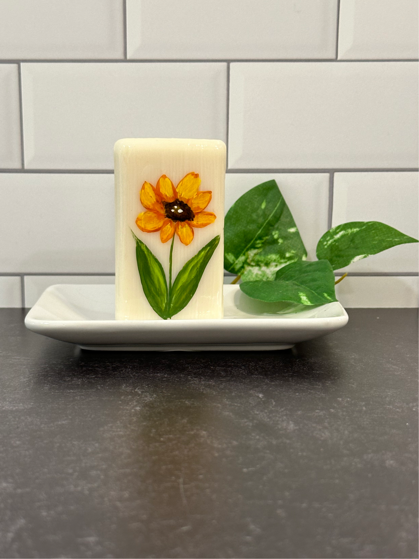 Amber Blossom Hand Painted Soap