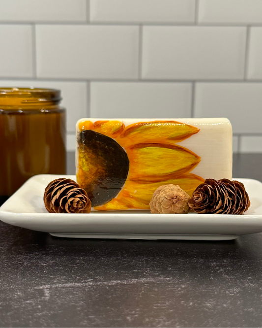 Harvest Sunflower Hand Painted Fall Soap