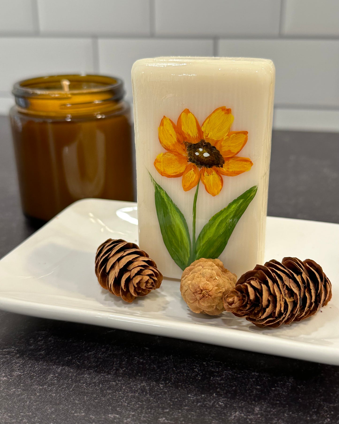 Amber Blossom Hand Painted Soap