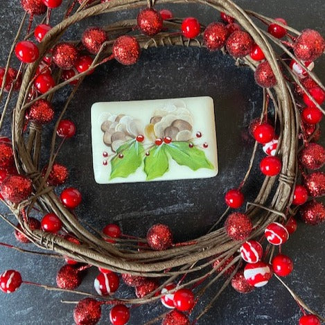 Double Pinecone Hand Painted Christmas Soap
