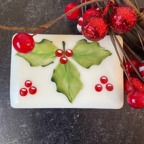 Holly Berry Bliss Hand Painted Holiday Soap